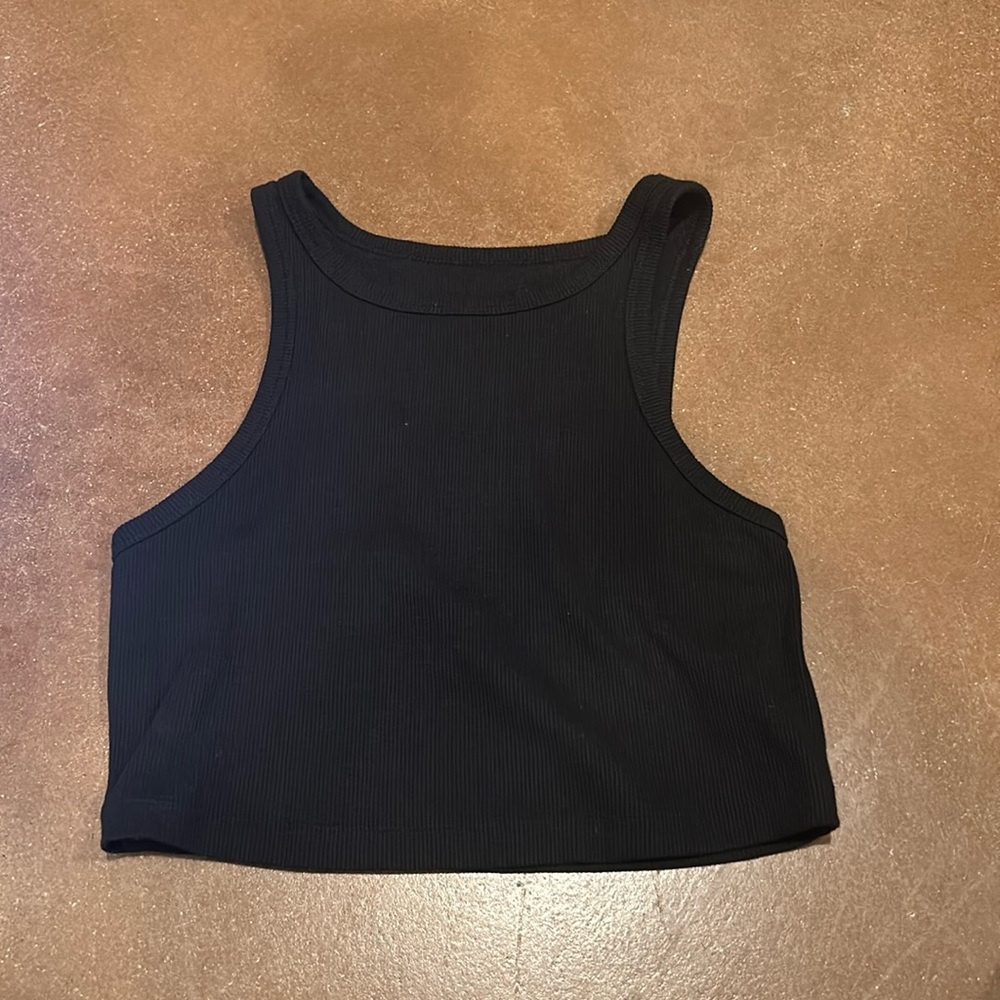 Wild Fable Black Cropped Tank Top, Size Medium